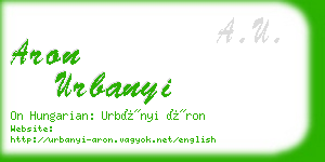 aron urbanyi business card
